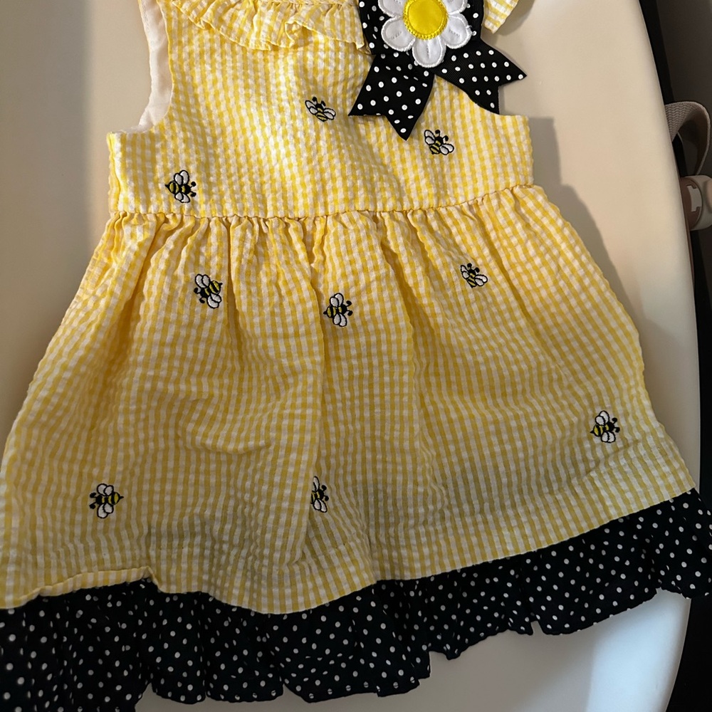 Yellow and Black Kids Casual Dress